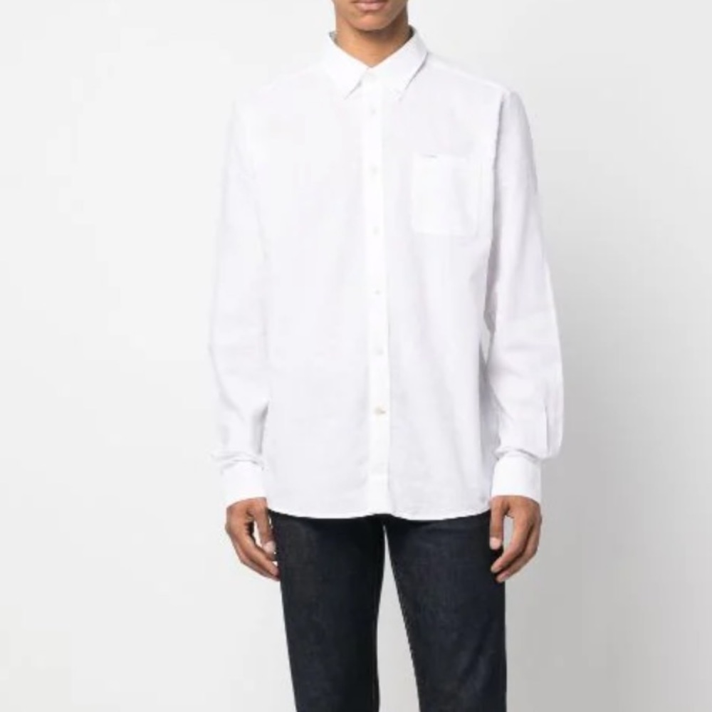 NWOT Barbour chest-pocket button-up shirt WHITE Cotton RM